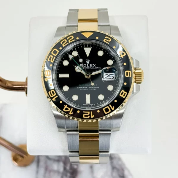 Rolex GMT Master II Yellow Gold/Steel Black Dial Ceramic Bezel Oyster Bracelet 116713LN  LTGM014
