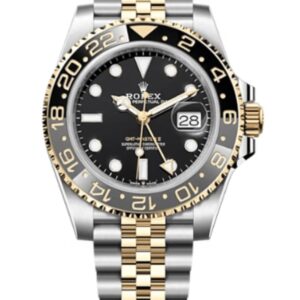 Rolex GMT Master ll Yellow Gold and Stainless Steel Black Dial Jubilee Bracelet Men's Watch M126713GRNR-0001