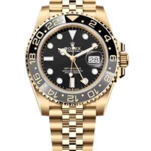 Rolex GMT Master ll Yellow Gold Black Dial Jubilee Bracelet Men's Watch M126718GRNR-0001