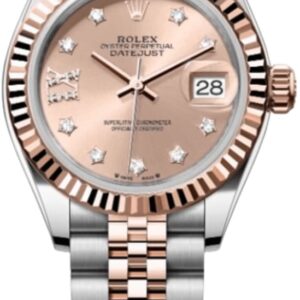 Rolex Lady-Datejust 28 Steel and Everose Gold Automatic Rose Diamond Dial Women's Watch M279171-0027