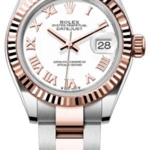 Rolex Lady-Datejust 28 Steel and Everose Gold Automatic White Dial Women's Watch M279171-0022