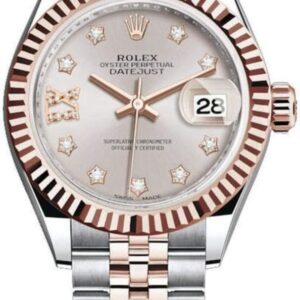 Rolex Lady-Datejust 28 Steel and Everose Gold Sundust Diamond Dial Women's Watch M279171-0019