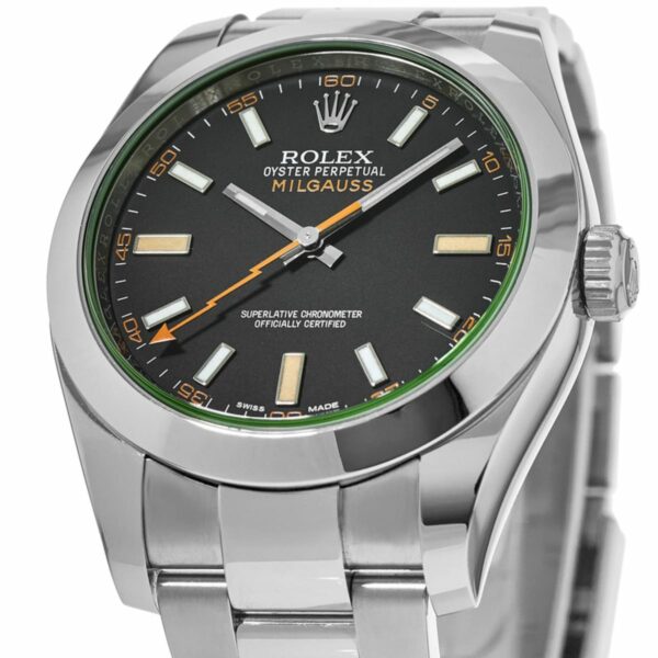 Rolex Milgauss Automatic Black Dial Green Sapphire Crystal Steel Men's Watch M116400GV-0001 - Image 2