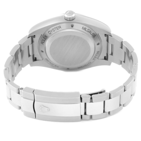 Rolex Milgauss Green Crystal Steel Mens Watch 116400GV Box Card - Image 9