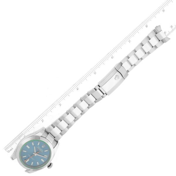 Rolex Milgauss Green Crystal Steel Mens Watch 116400GV Box Card - Image 10