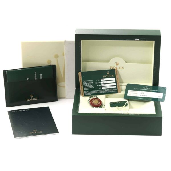 Rolex Milgauss White Orange Dial Steel Mens Watch 116400 Box Card - Image 4