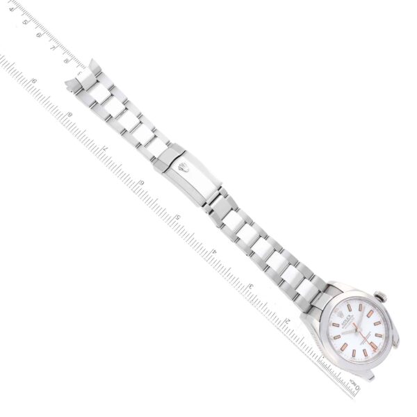 Rolex Milgauss White Orange Dial Steel Mens Watch 116400 Box Card - Image 11
