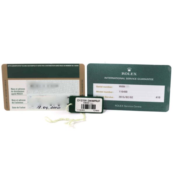 Rolex Milgauss White Orange Dial Steel Mens Watch 116400 Box Card - Image 12