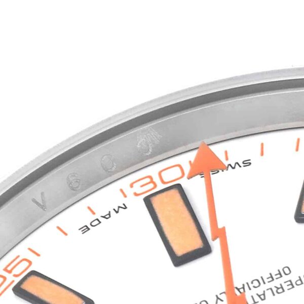 Rolex Milgauss White Orange Dial Steel Mens Watch 116400 Box Card - Image 7