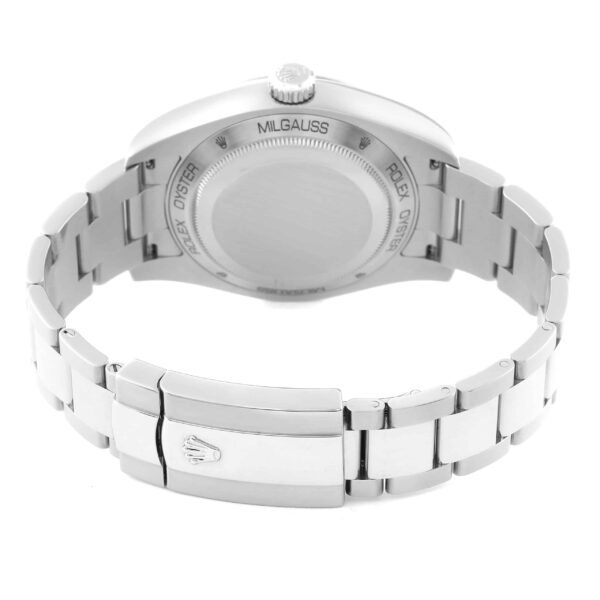 Rolex Milgauss White Orange Dial Steel Mens Watch 116400 Box Card - Image 10