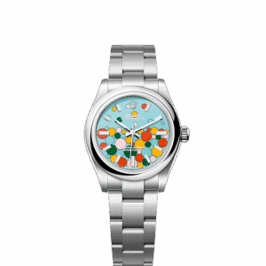 Rolex Oyster Perpetual 31, Turquoise blue, Celebration motif, Oystersteel, 31mm, Ref# 277200-0010