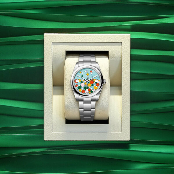 Rolex Oyster Perpetual 31, Turquoise blue, Celebration motif, Oystersteel, 31mm, Ref# 277200-0010 - Image 6