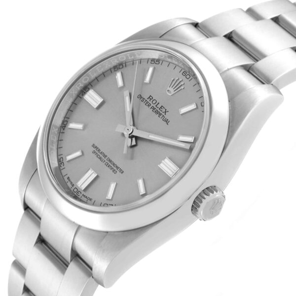 Rolex Oyster Perpetual 36 Grey Dial Steel Mens Watch 116000 Box Card - Image 5