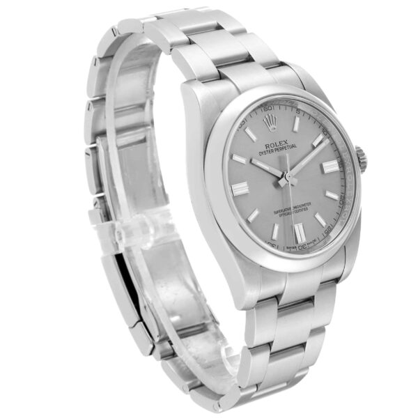 Rolex Oyster Perpetual 36 Grey Dial Steel Mens Watch 116000 Box Card - Image 3