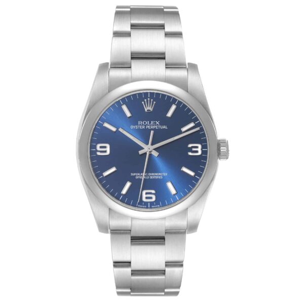 Rolex Oyster Perpetual 36mm Blue Dial Steel Mens Watch 116000 - Image 2