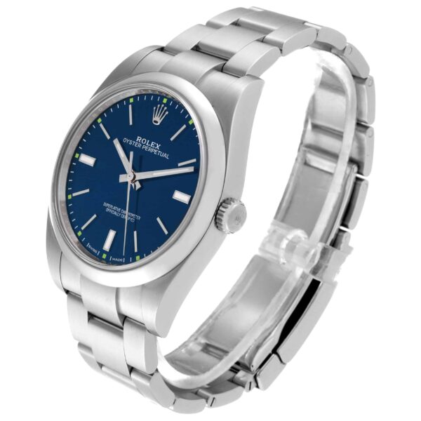 Rolex Oyster Perpetual 39mm Blue Dial Steel Mens Watch 114300 - Image 4