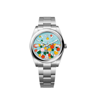 rolex oyster perpetual 41 oystersteel 41mm turquoise celebration motif dial ref23 124300 0008 8169 fzha9.jpg