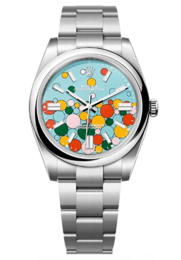 Rolex Oyster Perpetual 41 Turquoise Blue Celebration-Motif Dial Oyster Men's Watch M124300-0008