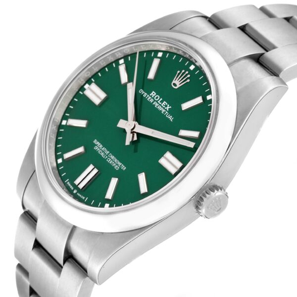 Rolex Oyster Perpetual 41mm Green Dial Steel Mens Watch 124300 Unworn - Image 5