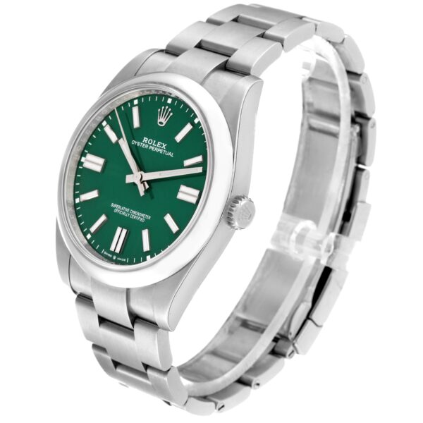 Rolex Oyster Perpetual 41mm Green Dial Steel Mens Watch 124300 Unworn - Image 4