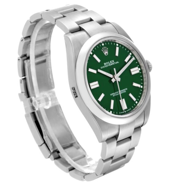 Rolex Oyster Perpetual 41mm Green Dial Steel Mens Watch 124300 Unworn - Image 3