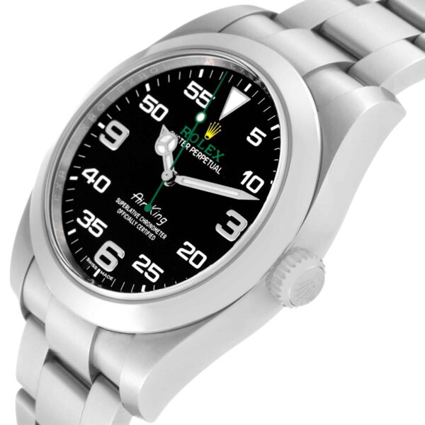 Rolex Oyster Perpetual Air King Green Hand Steel Mens Watch 116900 Box Card - Image 5