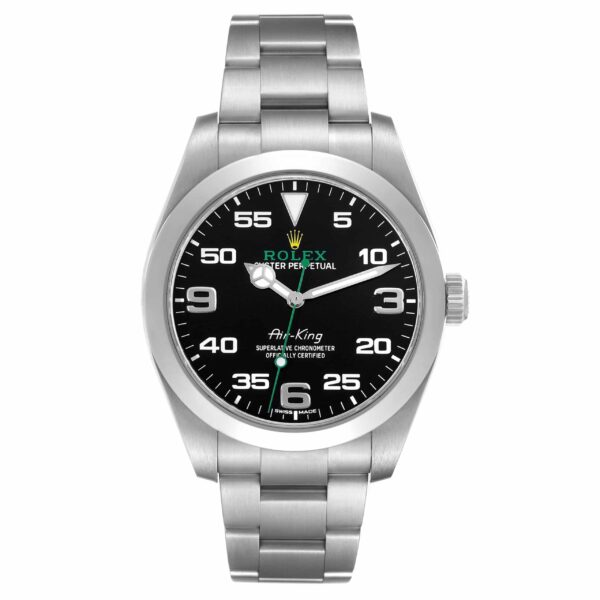 rolex oyster perpetual air king green hand steel mens watch 116900 box card 2130 aqpgv.jpg