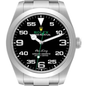 Rolex Oyster Perpetual Air King Green Hand Steel Mens Watch 116900 Box Card