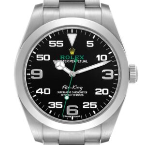 rolex oyster perpetual air king green hand steel mens watch 116900 box card 3111 q38ic.jpg