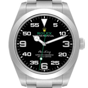 rolex oyster perpetual air king green hand steel mens watch 116900 box card 3238 wz3xq.jpg