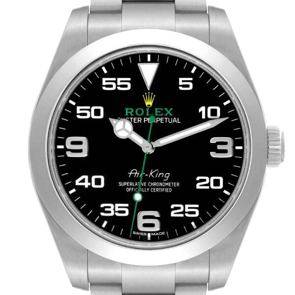 rolex oyster perpetual air king green hand steel mens watch 116900 box card 3238 wz3xq.jpg