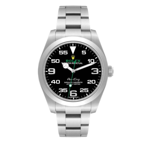 Rolex Oyster Perpetual Air King Green Hand Steel Mens Watch 116900 Box Card - Image 2