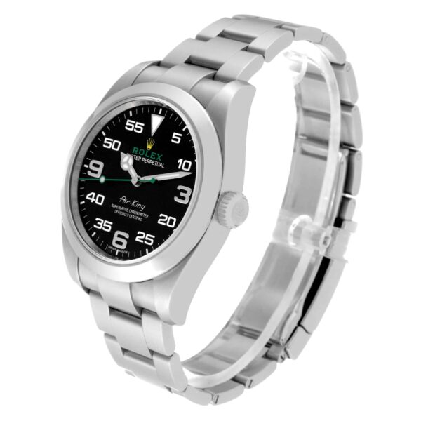 rolex oyster perpetual air king green hand steel mens watch 116900 box card 6213 atull.jpg