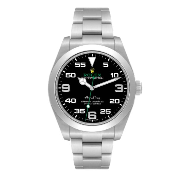 rolex oyster perpetual air king green hand steel mens watch 116900 box card 7457 bfba2.jpg