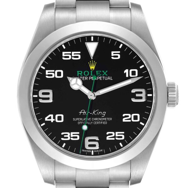 rolex oyster perpetual air king green hand steel mens watch 116900 card 7002 6qwkj.jpg