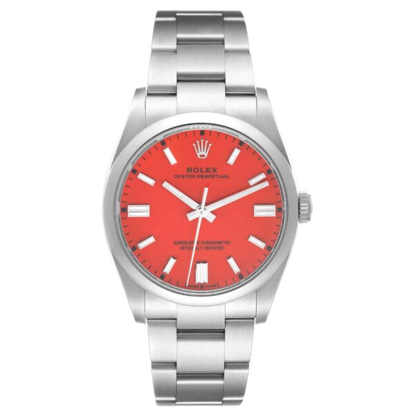 rolex oyster perpetual coral red dial steel mens watch 126000 box card 4051 qsdxs.jpg