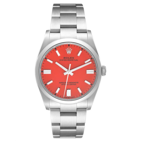 rolex oyster perpetual coral red dial steel mens watch 126000 box card 8827 r1h7s.jpg
