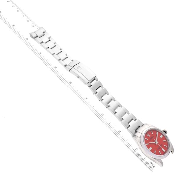 rolex oyster perpetual coral red dial steel mens watch 126000 box card 9812 ckmnn.jpg