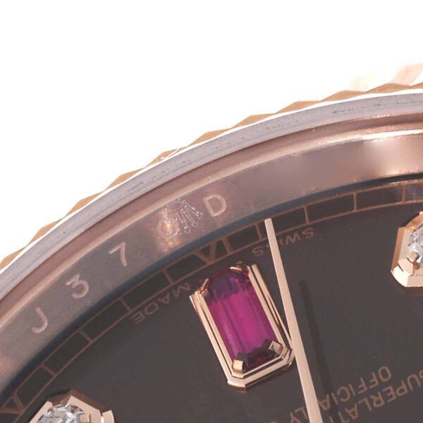 rolex president day date rose gold diamond ruby dial mens watch 118135 box card 2473 ykw2l.jpg