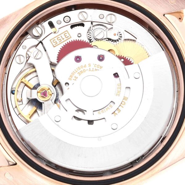 rolex president day date rose gold diamond ruby dial mens watch 118135 box card 3590 nifqf.jpg