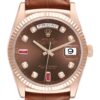 rolex president day date rose gold diamond ruby dial mens watch 118135 box card 6284 bxvi0.jpg