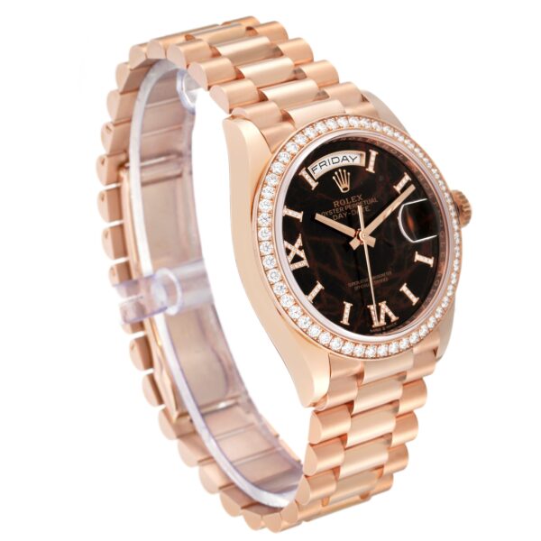 rolex president day date rose gold eisenkiesel dial diamond mens watch 128345 unworn 3043 wp67d.jpg