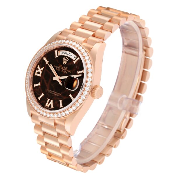 rolex president day date rose gold eisenkiesel dial diamond mens watch 128345 unworn 4730 wlmuy.jpg