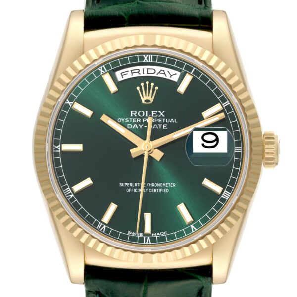 rolex president day date yellow gold green dial mens watch 118138 5841 0yoxr.jpg