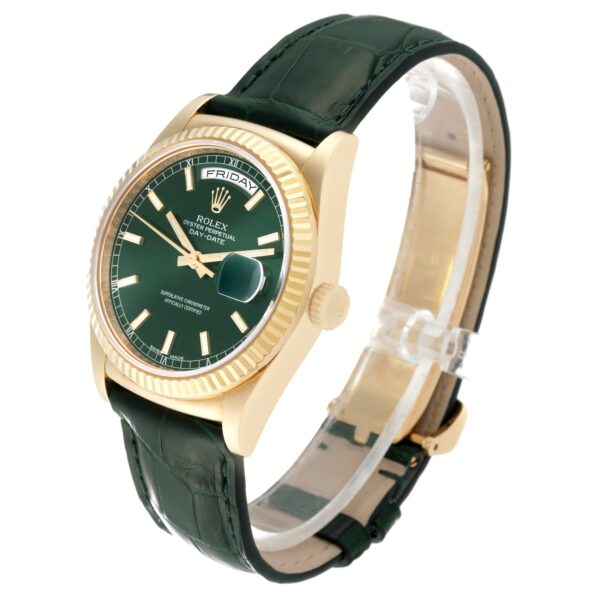rolex president day date yellow gold green dial mens watch 118138 5877 bna3w.jpg