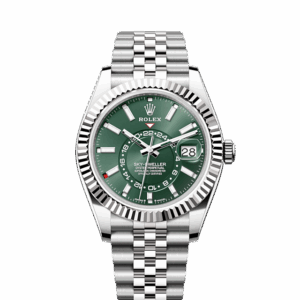 Rolex Sky-Dweller, 42mm, Oystersteel and 18k White Gold, Green, Jubilee, Ref# 336934-0002