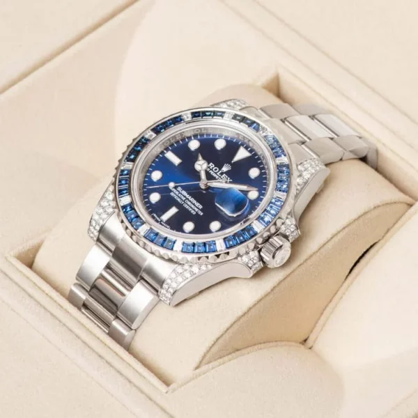 Rolex Submariner Date 116659 SABR 18K White Gold Diamonds Sapphires UNWORN - Image 9