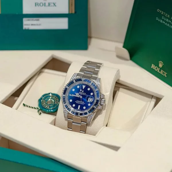 Rolex Submariner Date 116659 SABR 18K White Gold Diamonds Sapphires UNWORN - Image 2
