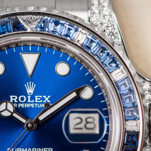 Rolex Submariner Date 116659 SABR 18K White Gold Diamonds Sapphires UNWORN - Image 8