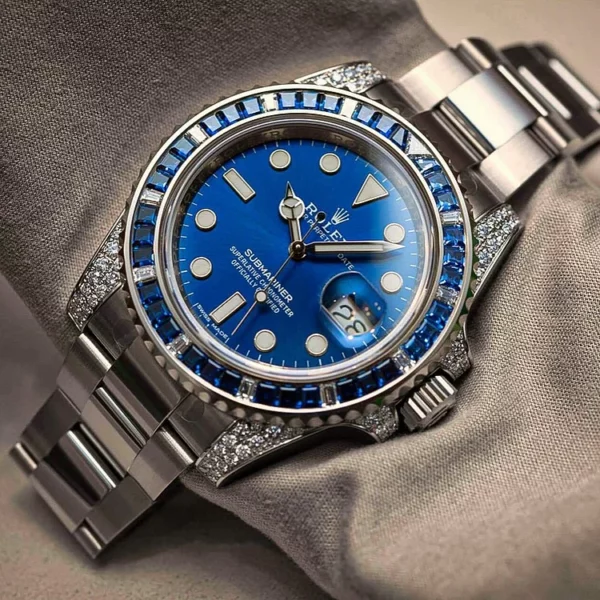 Rolex Submariner Date 116659 SABR 18K White Gold Diamonds Sapphires UNWORN - Image 3